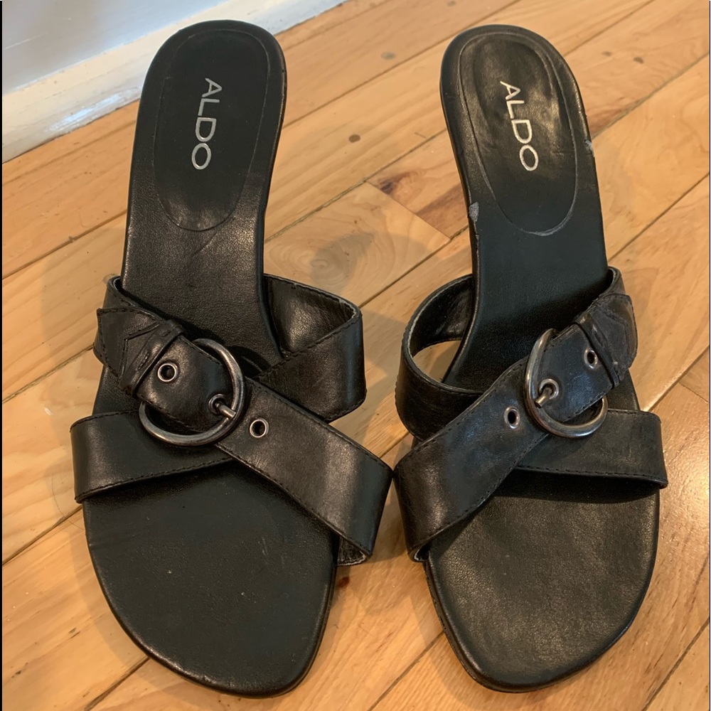 Aldo slip on low heel sandals size 8